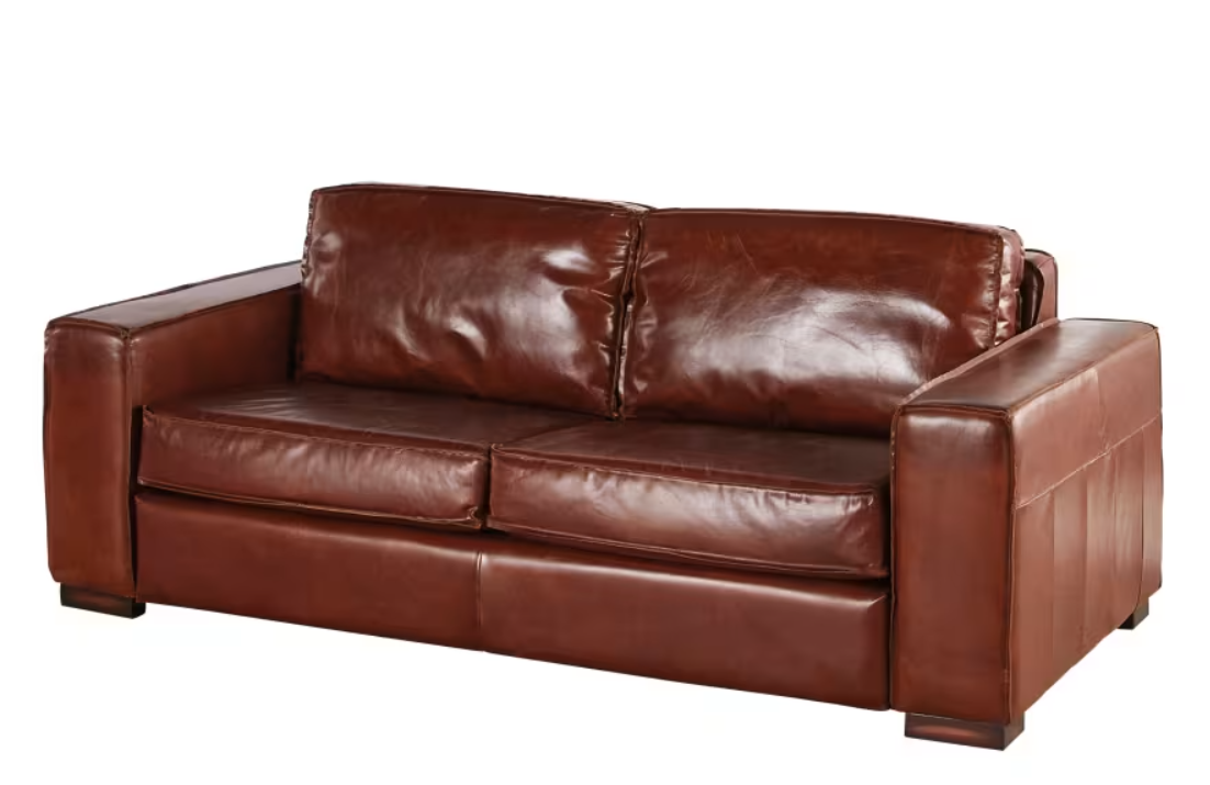 Colonel - Canapé convertible 3 places en cuir marron 3