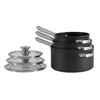 Batterie de cuisine empilable Shark Ninja Foodi ZEROSTICK 3 pièces Noir