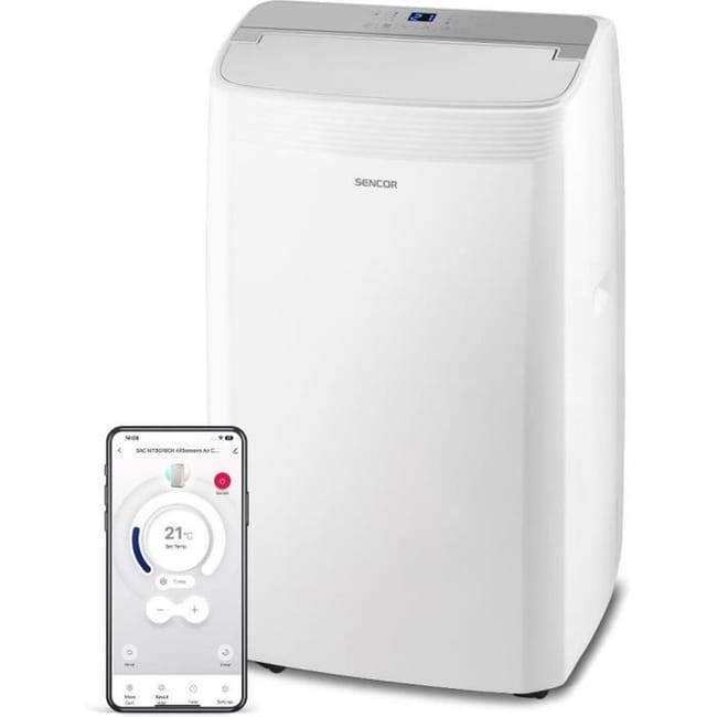 Mobile Klimaanlage Sencor SAC MT9078CH – 9.000 BTU, Wi-Fi, 5 Betriebsmodi, für Räume bis 35 m²