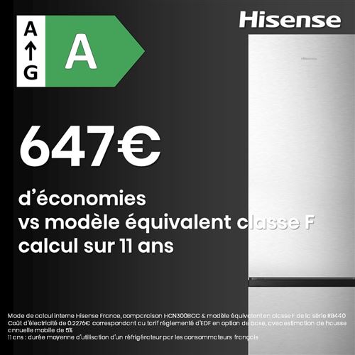 Réfrigérateur congélateur en bas HISENSE FCN331ACA Inox 4