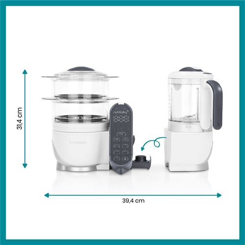 Pack Mixeur cuiseur Babymoov Nutribaby Plus 230 W Blanc + 1 Container Isy Inox 4