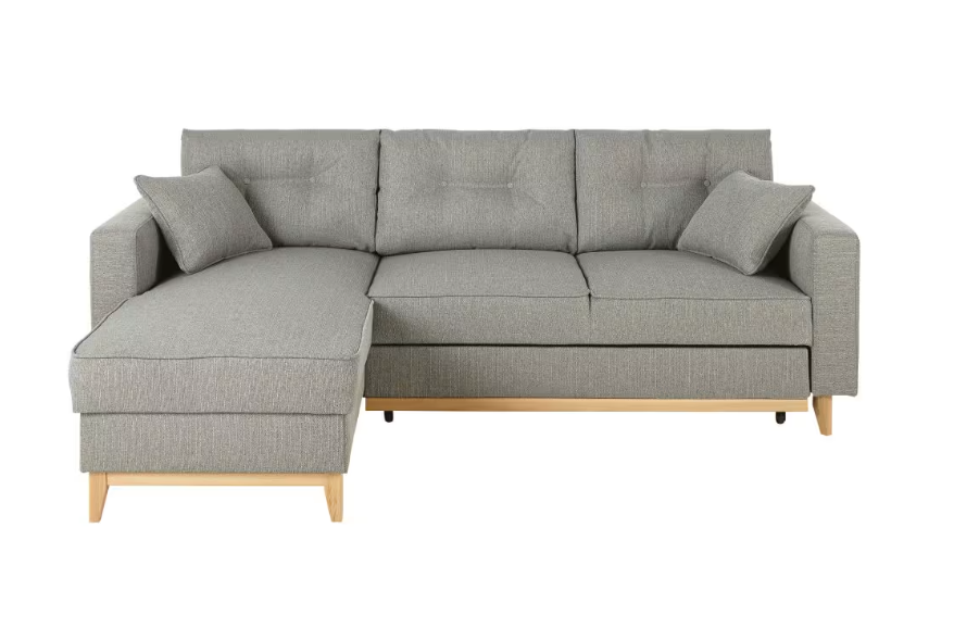 Brooke - Canapé d'angle convertible 3/4 places gris clair 4