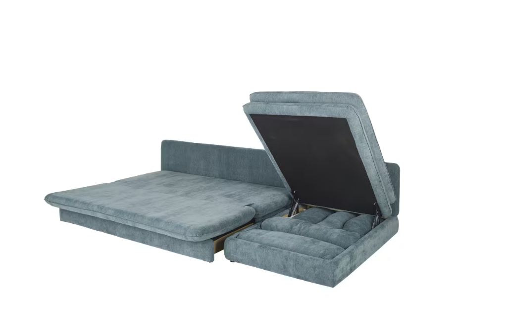 Clio - Canapé d'angle convertible 3/4 places en tissu 4