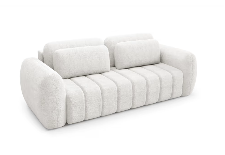 Cianti - Canapé convertible 3 places en tissu Blanc cassé 2