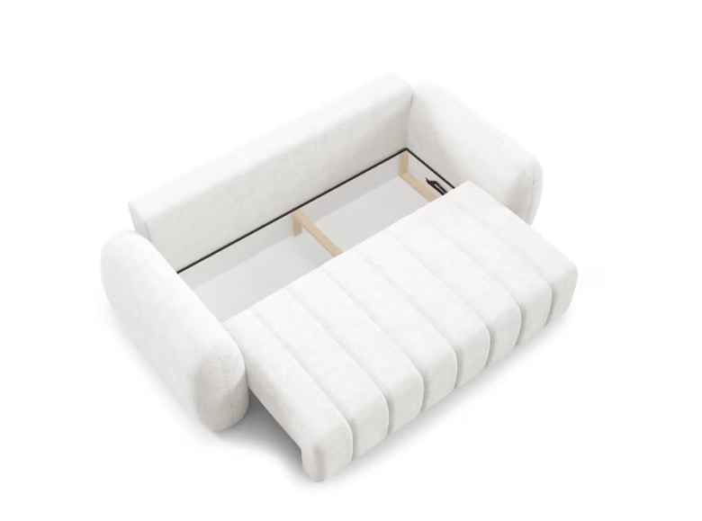 Cianti - Canapé convertible 3 places en tissu Blanc cassé 3