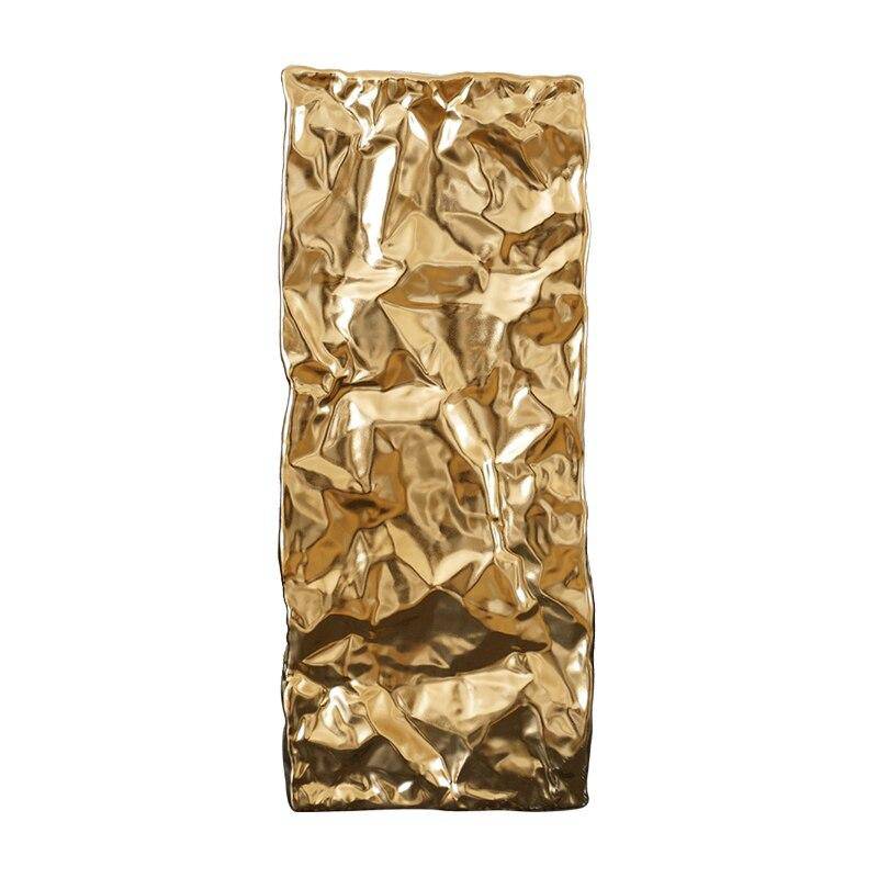 Vase design en céramique effet papier froissé creative 3