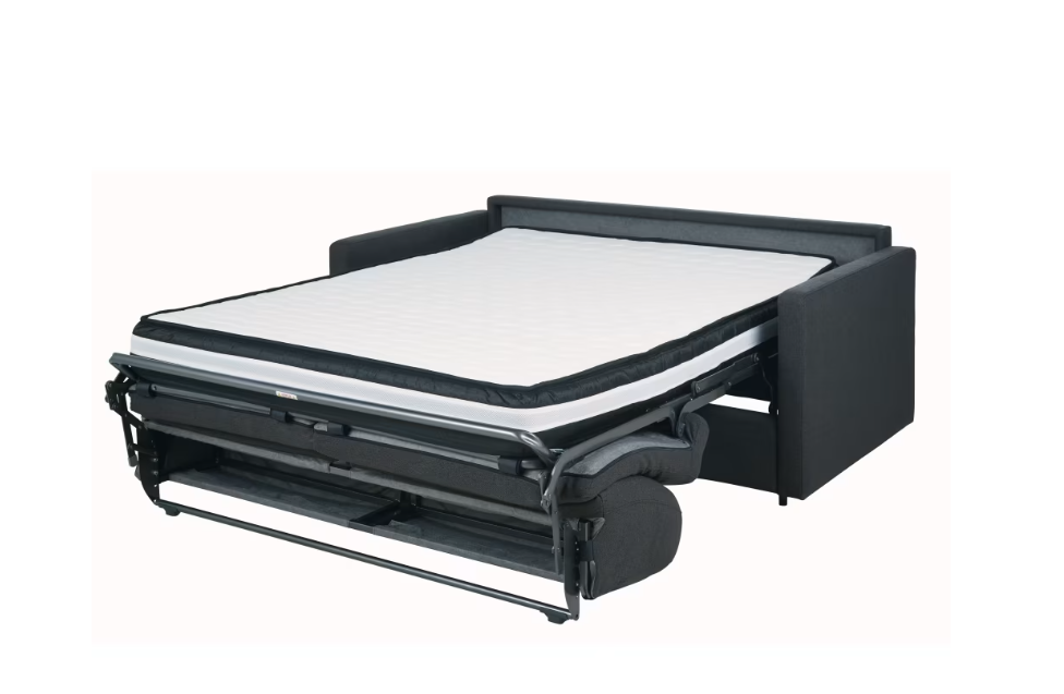 Julian - Canapé convertible 2/3 places en textile tramé gris anthracite, matelas 18 cm 3